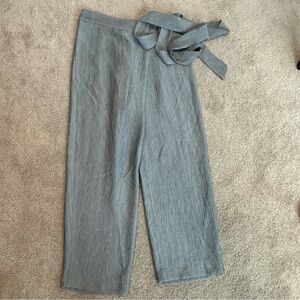 Zara gray silver wrap sarong pants ankle length flowy classy chic Sz S NWOT